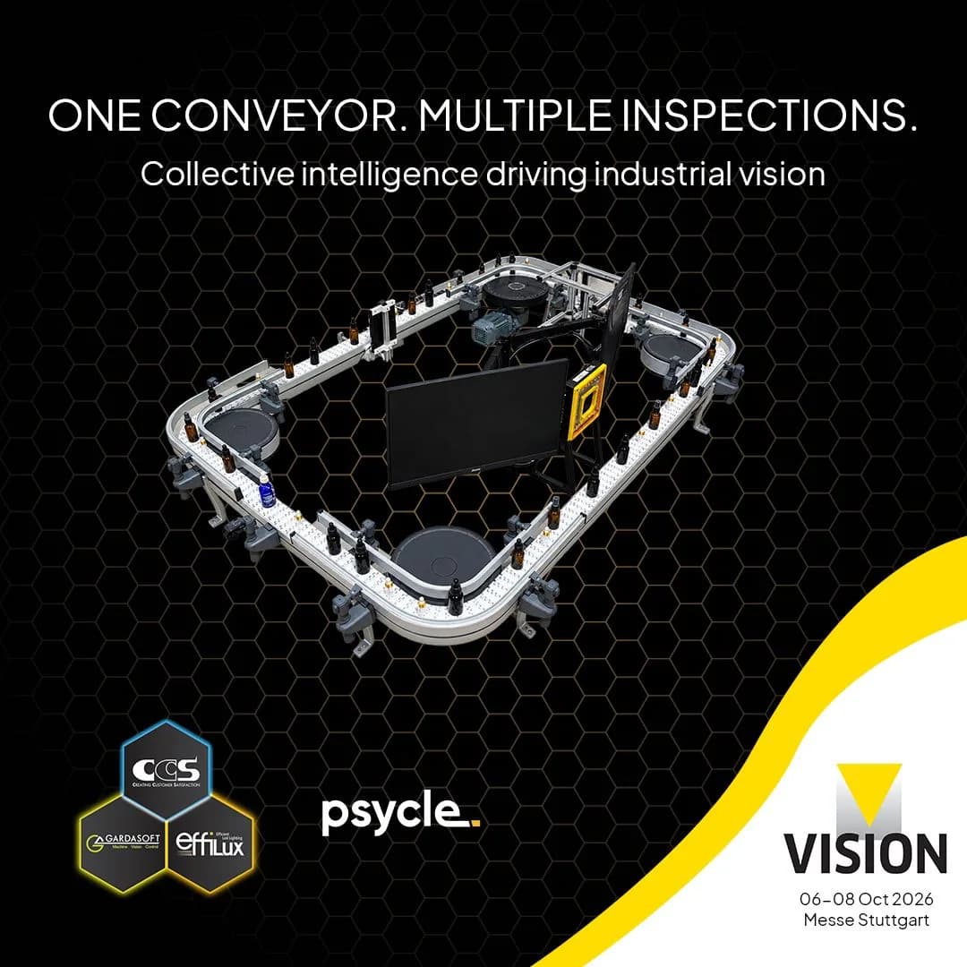 Convoyeur démo par Psycle et Effilux au salon Vision 2026 à Stuttgart